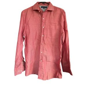 Tommy Hilfiger Men’s red long sleeve button down shirt size 15 32-33